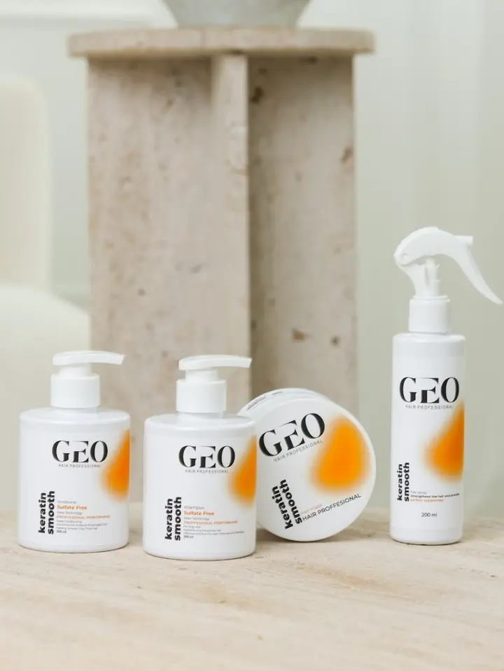 GEO Hair Professional Keratin Smooth: շամպուն, բալզամ, դիմակ, սփրեյ